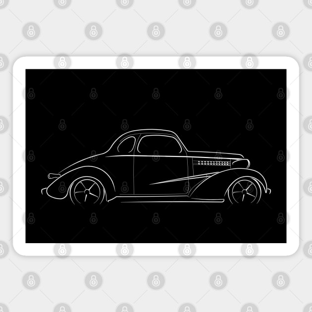 1938 Chevy De Luxe - profile stencil, white Magnet by mal_photography